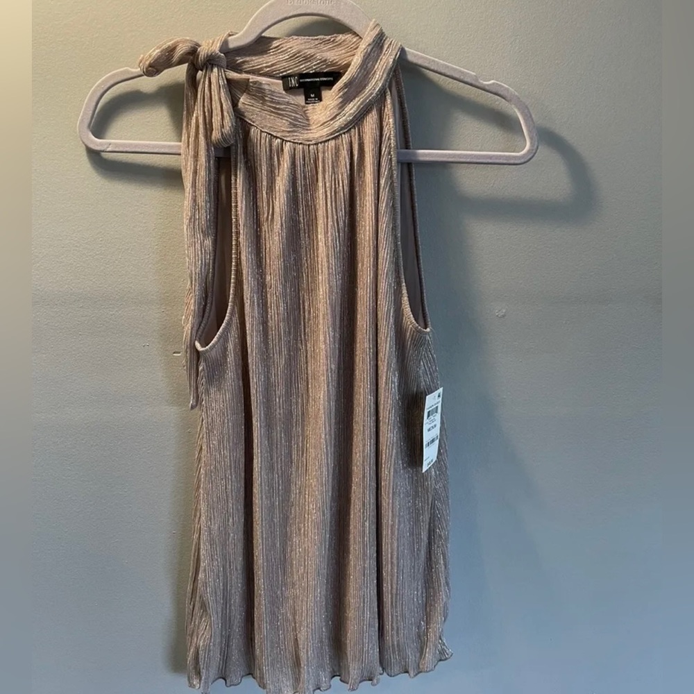 NEW: INC International concepts womens top, Medium, Pink Shimmer